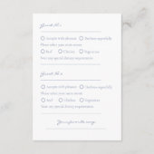 2 Gast Bloemen Dusty Blauw Bruiloft RSVP Informatiekaartje (Achterkant)