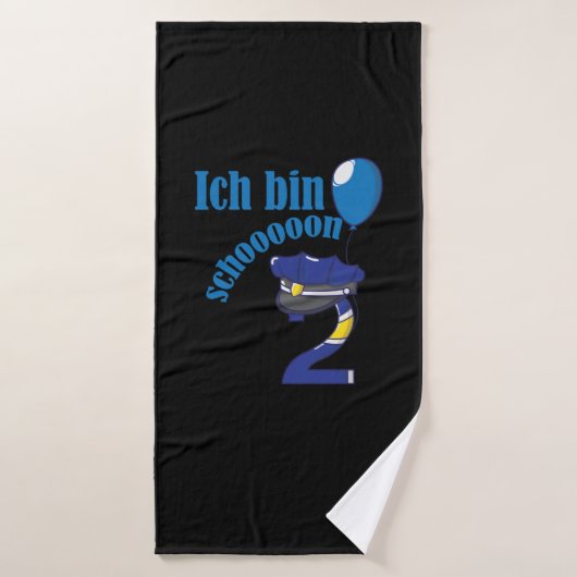 2. Geburtstag Patrol Jungs Kinder Polizei Paw Badhanddoek (Badhanddoek)