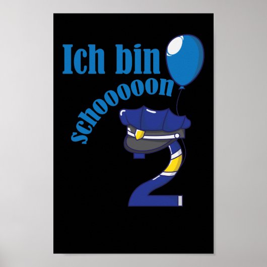 2. Geburtstag Patrol Jungs Kinder Polizei Paw Poster (Voorkant)
