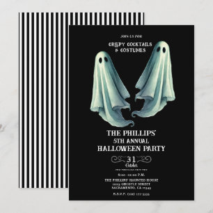 2 Geesten Griezige Halloween Ghost Feest Kaart