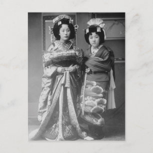 2 Geisha Girls  Japanse foto Briefkaart
