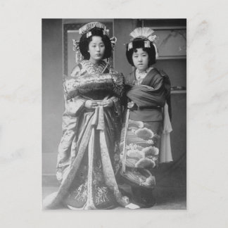 2 Geisha Girls  Japanse foto Briefkaart