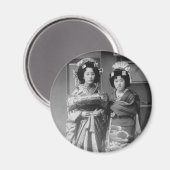 2 Geisha Meisjes Japans Foto Magneet (Voorkant / Achterkant)