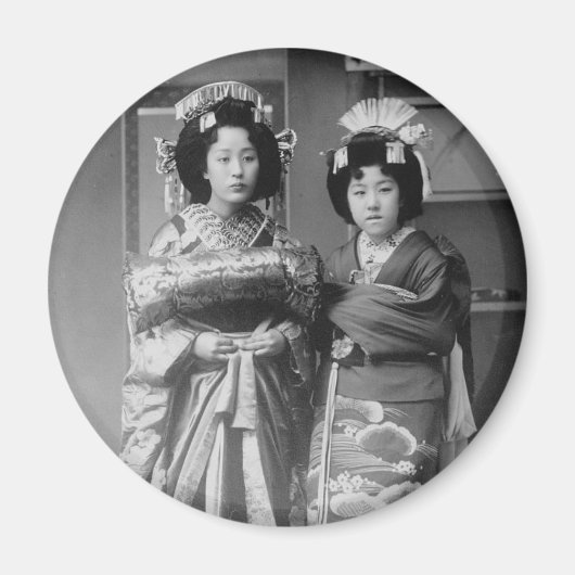 2 Geisha Meisjes Japans Foto Magneet (Voorkant)