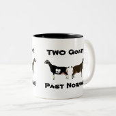 2 Geiten zijn normaal gesproken! - LaMancha Dairy Tweekleurige Koffiemok (Voorkant rechts)