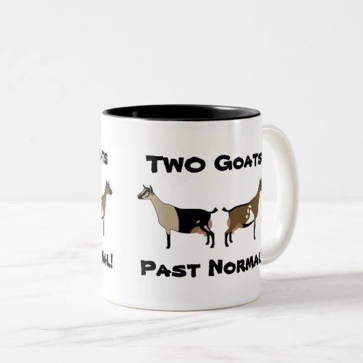 2 Geiten zijn normaal gesproken! - Nigerian Dwarf Tweekleurige Koffiemok (Voorkant rechts)