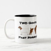 2 Geiten zijn normaal gesproken! - vleesgeiten Tweekleurige Koffiemok (Links)