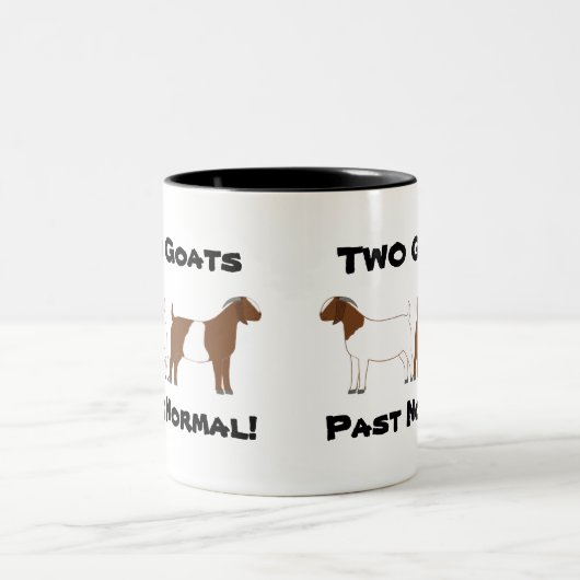 2 Geiten zijn normaal gesproken! - vleesgeiten Tweekleurige Koffiemok (Center)