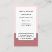 2 gekleurde Classic Job Seeker Classy  Roze Visitekaartje (Achterkant)