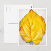 2 gele bladeren | Georgia O'Keeffe | Briefkaart (Voorkant / Achterkant)