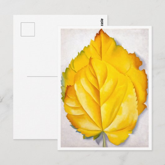 2 gele bladeren | Georgia O'Keeffe | Briefkaart (Voorkant / Achterkant)