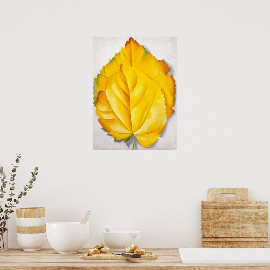2 gele bladeren | Georgia O'Keeffe | Poster (Keuken)