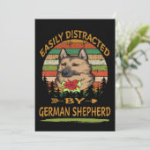 2 Gemakkelijk afgeleid door Duitse herder Feestdagenkaart (Staand voorkant)