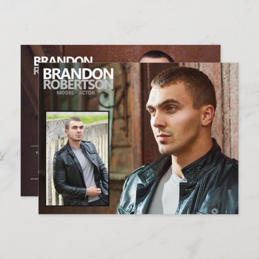 2 gesteunde 3 promotieacties voor fotomodellen briefkaart (Voorkant / Achterkant)