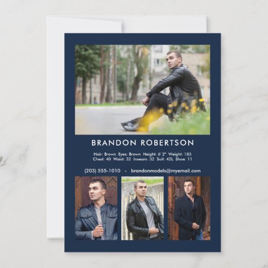 2 gesteunde 5 foto-speler Model 5x7 Comp/Zed Sjabl Kaart (Achterkant)