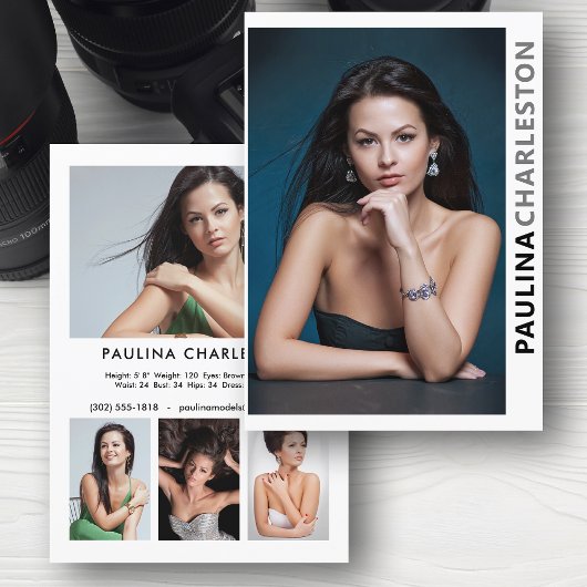 2 gesteunde 5 Fotomodel Actor Pro 5x7 Sjabloon Kaart