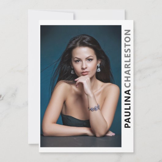 2 gesteunde 5 Fotomodel Actor Pro 5x7 Sjabloon Kaart (Voorkant)