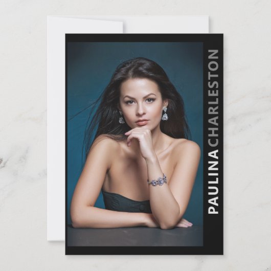 2 gesteunde 5 Fotomodel Actor Pro 5x7 Sjabloon Kaart (Voorkant)