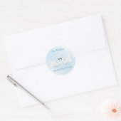 2 gestileerde witte zwanen ronde sticker (Envelop)