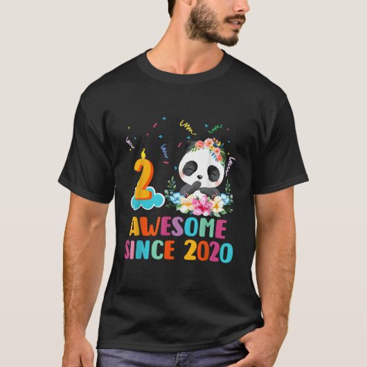 2 Geweldige sinds 2020 2e Panda Eenhoorn T-shirt (Voorkant)