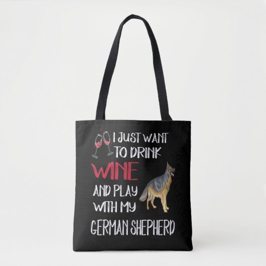 2 Gewoon wijn Drinken en spelen met mijn Duits Tote Bag (Voorkant)