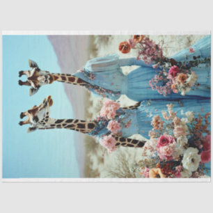 2 Giraffe  Vogue Stijl Decoupage Tissuepapier