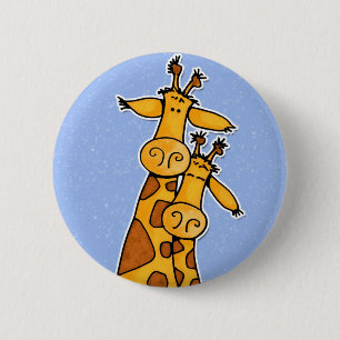 2 giraffen ronde button 5,7 cm