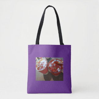 2 glazen drink rood ontwerp tote bag