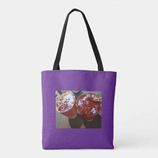 2 glazen drink rood ontwerp tote bag (Achterkant)