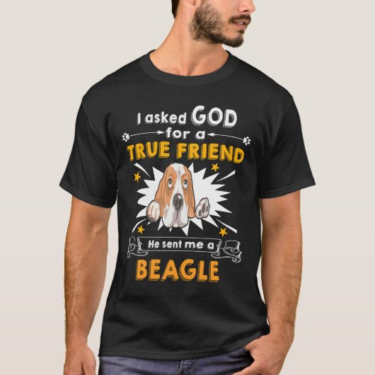 2 God gevraagd - Ware vriend - Een Beagle T-shirt (Voorkant)