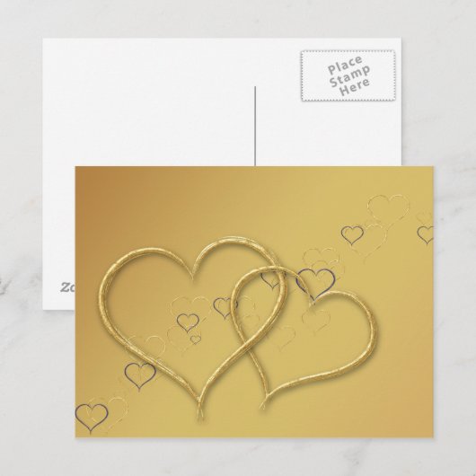 2 Golden Hearts - Briefkaart (Voorkant / Achterkant)