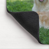 2 Golden Retrievers Laying in Grass Muismat (Hoek)