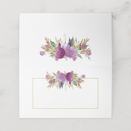 #2 Goud Paarse Amethist Wildbloemen Plaatskaarten Plaatskaartje (Buitenkant ongevouwen)