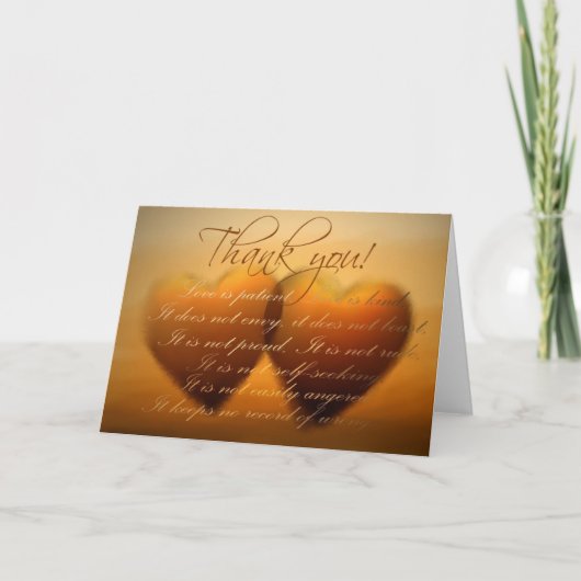 2 gouden hart bedankkaart! bedankkaart (Voorkant)