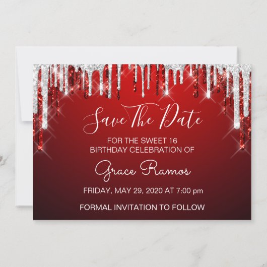 2 Grace Save the Date Sweet 16th Photo (Achterkant)