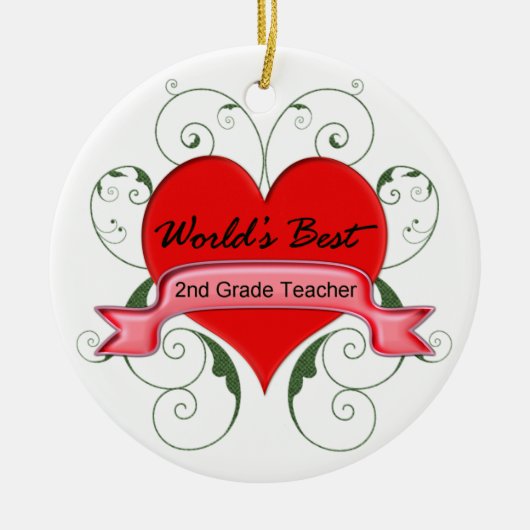 2. Grade Teacher Keramisch Ornament (Voorkant)