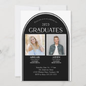 2 Graduates Black Arch Double Afstuderen Kaart (Voorkant)