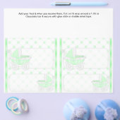 2 Groene baby shower favor aangepaste candy bar ve Flyer (Enkel)