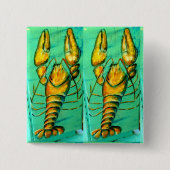 2 groene vierkantsknop voor kreeft vierkante button 5,1 cm (Voorkant)