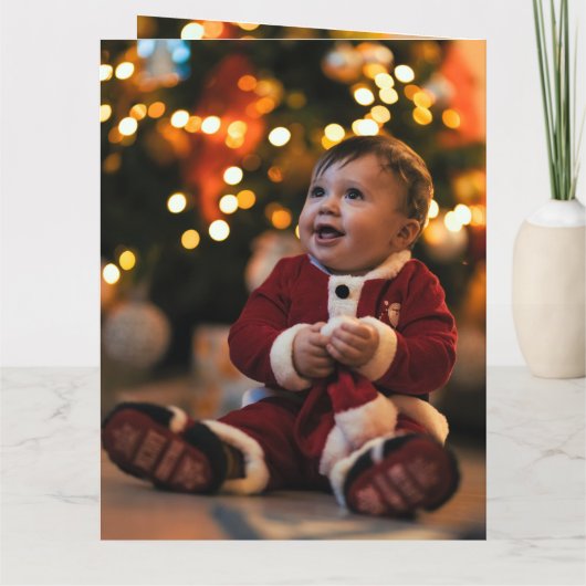 2 grote foto Keepsake Kerstmis voor grootouders Kaart (Achterkant)
