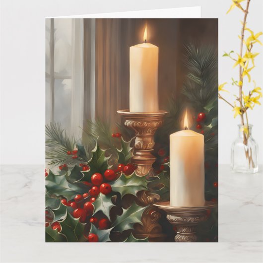 2 grote foto Keepsake Kerstmis voor grootouders Kaart (Gele Bloem)