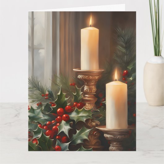 2 grote foto Keepsake Kerstmis voor grootouders Kaart (Voorkant)