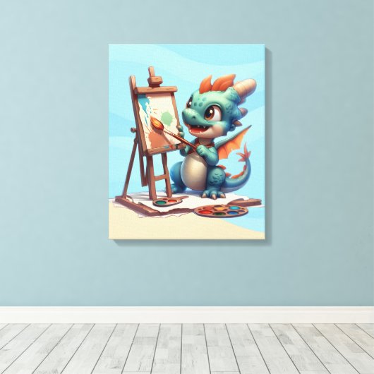 #2 Grote Oog Draak Canvas Afdruk (Insitu (Houten vloer))