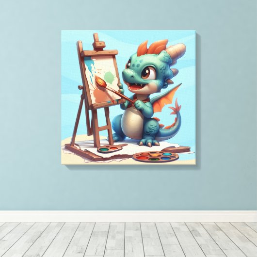 #2 Grote Oog Draak Canvas Afdruk (Insitu (Houten vloer))