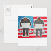 2 grote voettekst, op de VS vlag . Briefkaart (Voorkant / Achterkant)