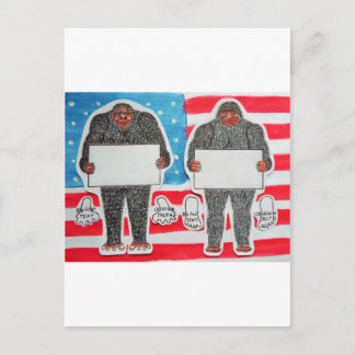 2 grote voettekst, op de VS vlag . Briefkaart