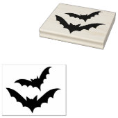 2 Halloween Bats Silhouette Rubber Art Stempel (Gestempeld)