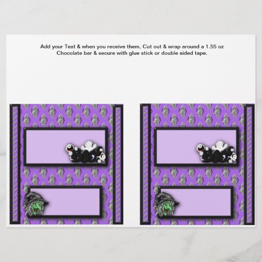 2 Halloween Custom Hersheys Snoep Bar wrappers Flyer (Voorkant)