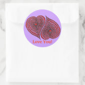 2 hart ronde sticker (Tas)