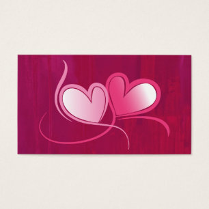 2 Hartelijk dansen op een roze Fuschia-achtergrond Visitekaartjes